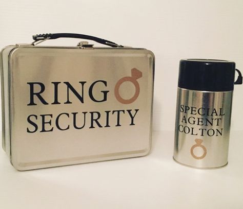 SET OF 2  Silver Ring Security Box Ring by CastleHallCreative Ring Bearer Pillow Alternative, Ring Bearer Flower Girl, Big Wedding Rings, Ring Security, Personalized Sunglasses, Ring Bearer Gifts, Alternative Wedding Rings, Ring Bearer Pillows, Future Wedding Plans