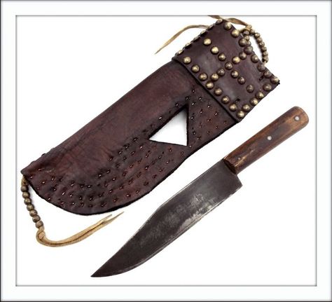 Tacked knife sheath, back Native American Knife, Native American Knife Sheath, Blacksmith Ideas, Mountain Men, Forged Knife, Knife Sheath, Bowie Knife, Mountain Man, Dundee