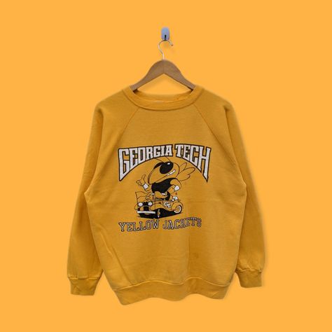 vintage Georgia tech yellow jackets sweatshirt Georgia tech crewneck Georgia tech sweater pullover college style yellow colour size large by YoungmodernCo on Etsy Georgia Tech Yellow Jackets, Yellow Jackets, Yellow Colour, Yellow Jacket, College Style, Tech Fashion, Sweater Pullover, Georgia Tech, College Fashion