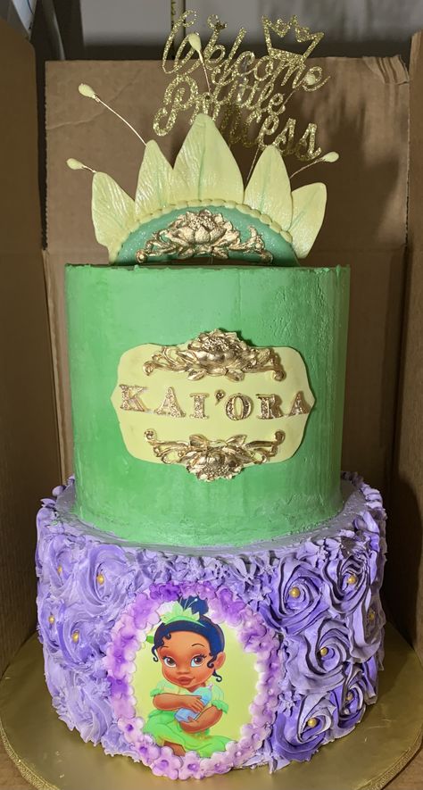 Baby Tiana Cake, Princess And The Frog Baby Shower Cake, Princess Tiana First Birthday Party, Princess And Frog Baby Shower Theme, Baby Tiana Baby Shower Ideas, Princess Tiana Baby Shower Ideas, Princess Tiana Baby Shower Theme, Princess And The Frog Baby Shower Ideas, Princess And The Frog Cake