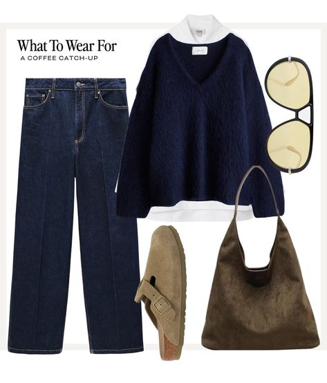 Dark Blue Jeans Outfit Aesthetic, Blue Tote Bag Outfit, Wearing Ankle Boots, Dark Blue Jeans Outfit, Blue Jean Outfits, Fall Capsule Wardrobe, Dark Blue Jeans, 가을 패션, Lookbook Outfits