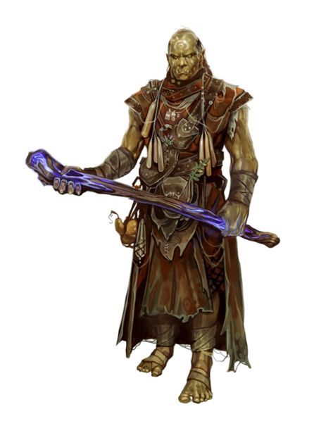 Male Orc Shaman or Witch or Sorcerer - Pathfinder PFRPG DND D&D 3.5 5E 5th ed d20 fantasy Orc Necromancer, Orc Druid, Half Orc Druid, Orc Wizard Dnd, Dnd Shaman, Orc Shaman, Orc Shaman Art, Rpg World, Pathfinder Character