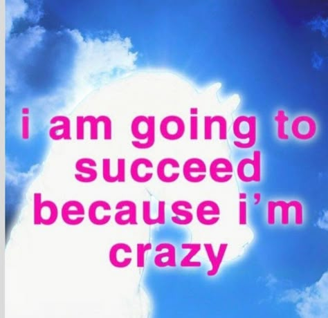 I Will Succeed Because I’m Crazy, I Am Going To Succeed Because Im Crazy, Crazy Genius Aesthetic, Optimism Aesthetic, Agency Aesthetic, Im Amazing, Everything Is Ok, Daily Affirmation, Les Sentiments