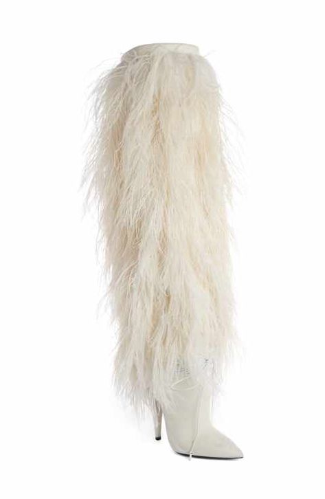 Saint Laurent Yeti Tall Boot (Women) Yeti Boots, Womens Thigh High Boots, Looks Adidas, Stage Outfit, Leg Warmer, Older Women Fashion, Tall Boot, Boots Women Fashion, White Boots