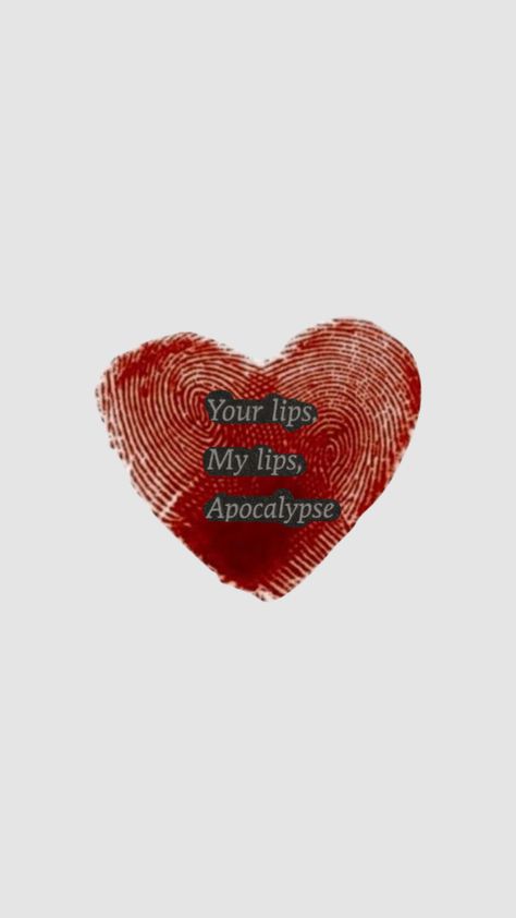 Cas Apocalypse Wallpaper, Cas Apocalypse, Lips Aesthetic Wallpaper, Your Lips My Lips Apocalypse Wallpaper, Your Lips My Lips Apocalypse Tattoo, Downtown Posters, Apocalypse Drawing, Your Lips My Lips Apocalypse Aesthetic, Ur Lips My Lips Apocalypse Lyrics