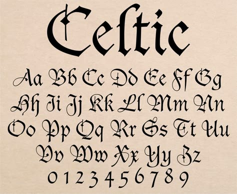 Celtic fonts are a diverse group of typefaces inspired by the traditional scripts of the Celtic peoples. They are often used for decorative purposes, such as in logos and branding, but can also be used for body#fontlove #letteringinspiration #typographytrends #handlettering #fontobsessed Celtic Writing, Gaelic Font, Irish Font, Celtic Letters, Writing Symbols, Celtic Alphabet, Celtic Fonts, Hand Lettering Alphabet Fonts, Alfabet Font