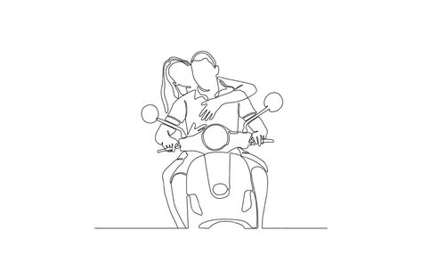 Vespa Tattoo, General Tattoo, Easy Love Drawings, Flower Studio, Couple Illustration, Book Art Diy, Doodle Art Designs, Small Tattoo, Love Drawings