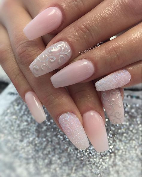 1,848 Likes, 5 Comments - Riya's Nails  (@riyathai87) on Instagram: “Simply gorgeous #riyasnailsalon #cle #nailmagazine #clevelandbridal #hairandnailfashion #hudabeauty…” Wedding Day Nails, Nails Salon, Glitter Dust, Hot Nails, Nails Magazine, Gorgeous Nails, Nude Nails, Huda Beauty, Glitter Nails