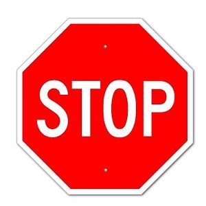 This is a clear sign because it takes a small amount of cognitive attention to realize this iconic red sign is tell you to stop. Panneau Stop, Sensory Path, Highway Traffic, Stop Complaining, Give Directions, Layered Vinyl, Stop Sign, Traffic Signs, Red Marks