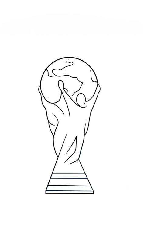 Argentina Drawing, World Cup Tattoo, Messi Drawing, Messi Tattoo, World Cup Draw, Small Tattoos Ideas, Cup Tattoo, Small Tattoos Simple, Beach Tattoo