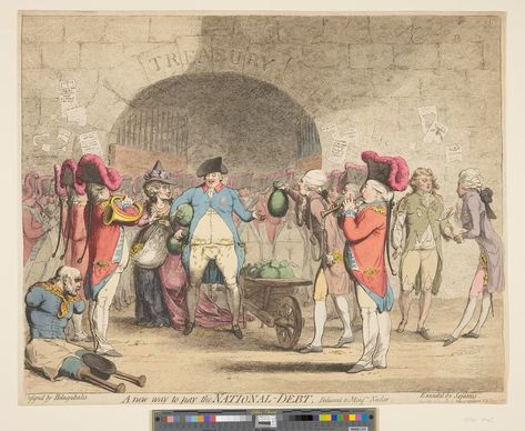 print; satirical print | British Museum James Gillray, British Parliament, King George Iii, Queen Charlotte, British Soldier, Regency Era, Get Out Of Debt, American Patriot, King George