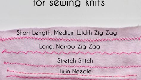 Types of Stretch Stitches - Sewing Knits Sewing Spandex, Stretch Stitch, Sewing Knits, Sewing Machine Stitches, Melly Sews, Sewing Machine Needle, Beginner Sewing Projects Easy, Sewing Stitches, Online Fabric