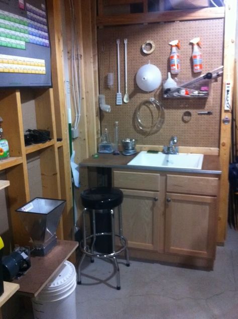 Show me pics of your dedicated brewing rooms! - Home Brew Forums Home Wine Making Setup, Home Brewing Setup, Wine Making Room, Brew Room, Homebrew Setup, Wine Maker, Home Brewing Equipment, Home Brewery, Home Brew