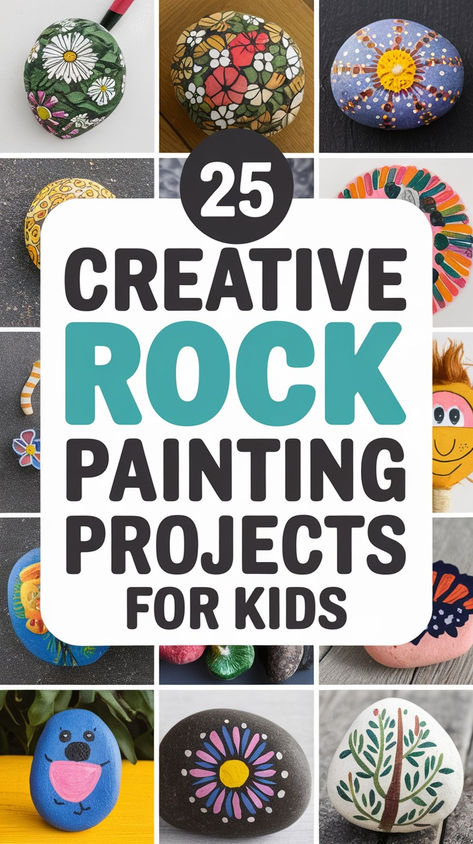 Transform ordinary rocks into magical art with these kid-friendly painting ideas! Perfect for beginners and young artists, these simple designs help build confidence while creating beautiful painted rocks. Great for summer activities, craft time, or creative outdoor fun! Love Rock Painting, Rock Painting Ideas For Kids, Painting Ideas Kids, Pebble Ideas, Painted Garden Rocks, Craft For Children, Painting Ideas For Kids, Bohemian Crafts, Painting Stones