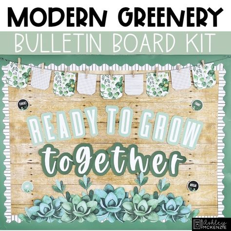 Modern Greenery Back to School Bulletin Board Kit Plants Classroom, Ashley Mckenzie, Modern Greenery, Classroom Makeover, Modern Classroom, Elementary Classroom Decor, Back To School Bulletin Boards, Classroom Decor Themes, Classroom Bulletin Boards