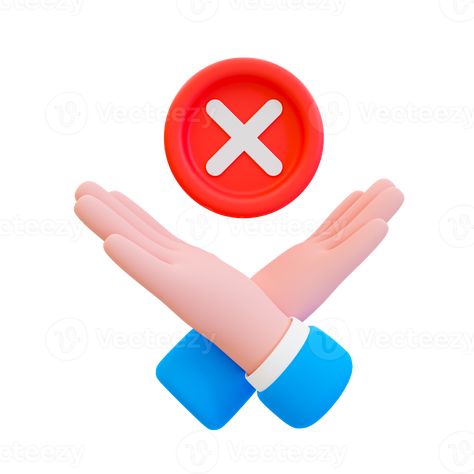 3d minimal Red wrong mark. cancel icon. rejected, disapproved, no, False, not Ok, wrong Choices. Cartoon hand with a red cross symbol. 3d illustration. Red Cross Symbol, 3d Minimal, Cross Hands, Cross Symbol, 3d Words, Sign Image, Creative Stuff, 3d Icons, Poster Maker