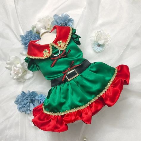 Dogs - Etsy Dog Christmas Costumes, Dog Christmas Costume, Christmas Dog Dress, Dog Christmas Clothes, Elf Outfit, Pet Goat, Christmas Dog Outfits, Dog Harness Dress, Dog Outfits