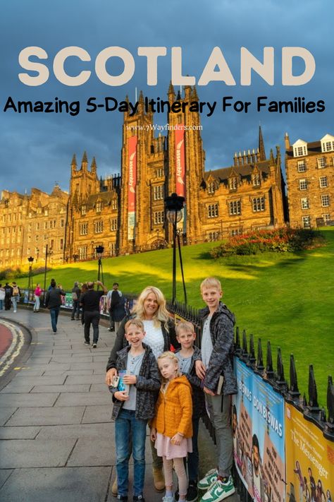 Traveling to Scotland with kids? Here's an amazing 5-day itinerary from a family of seven! | #scotland #travelfamily #scotlandwithkids #scotlanditinerary #gowithkids | 7wayfinders.com Scotland Family Vacation, Scotland With Kids Family Travel, Dornoch Scotland, Traveling To Scotland, Scotland With Kids, Amsterdam Winter, Scotland Itinerary, England Vacation, Scotland Vacation