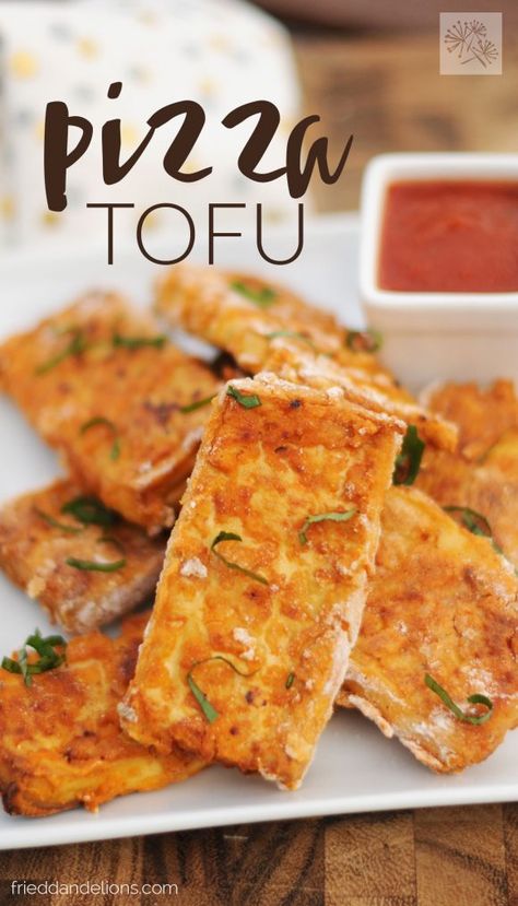 All the flavors of pizza in a bite of tofu—these crispy Pizza Tofu nuggets are sure to be a hit! Tofu Recipes Baked, Snacks Salty, Smashed Brussels Sprouts, Fried Dandelions, Tofu Nuggets, Kids Foods, Vegan Appetizer, Yeast Recipes, Crispy Pizza