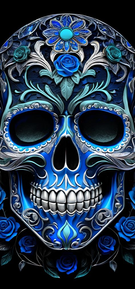 Decorative sugar skull Sugar Skull Art Painting, Black Design Wallpaper, Signs Room Decor, Sugar Skull Art Drawing, Sugar Skull Wallpaper, America Flag Wallpaper, Colorful Skull Art, Black Skulls Wallpaper, Toilet Signs