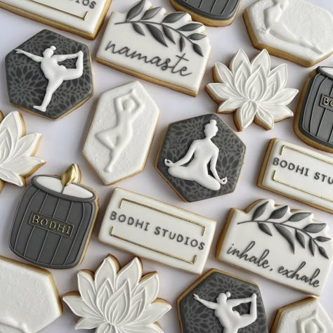 Jack Cat Cookie (@jackcatcookie) • Instagram photos and videos Yoga Cookies Decorated, Yoga Cookies, Mobile Massage, Royal Iced Cookies, Cat Cookies, Decorating Cookies, Iced Cookies, Icing Cookies, Custom Cookies