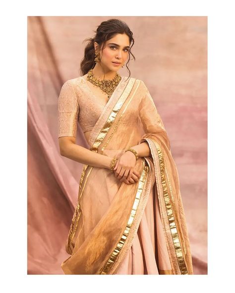 Glowing beauty, ethereal elegance: @sharvari in our pastel pink lehenga choli from Amer Collection is pure magic. Styled by: @chandiniw @junnikhyriem @faisalbhattiofficial Makeup: @loveleen_makeupandhair Hair: @rohit_bhatkar Photo: @tejasnerukarr For orders and other information, contact us on WhatsApp +92 333-235-9111 #iqbalhussainofficial #sharvari #amer #womenswear #newcollection #karachifashion #lahore #newyork #london #paris #mumbai #delhi #dubai #silhouette #karachiweddings #lah... Lehnga Hair Styles, Indian Princess Aesthetic, Beautiful Lehenga Designs, Hot Lehenga, Register Marriage, Pastel Pink Lehenga, Lehenga Look, Sharvari Wagh, Tissue Sarees