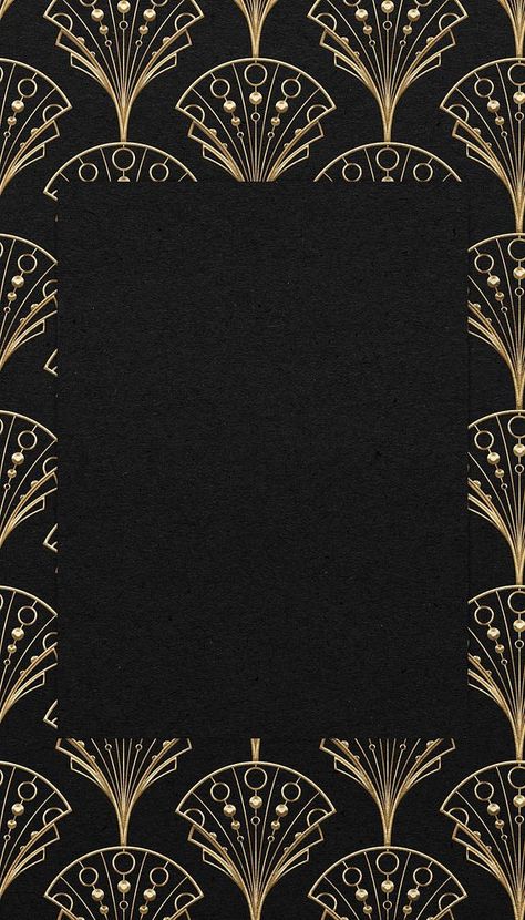 Gatsby Background, Black Frame Art, Iphone Wallpaper Dark, Art Deco Frames, Art Deco Frame, Brown Design, Wallpaper Dark, Summer Landscape