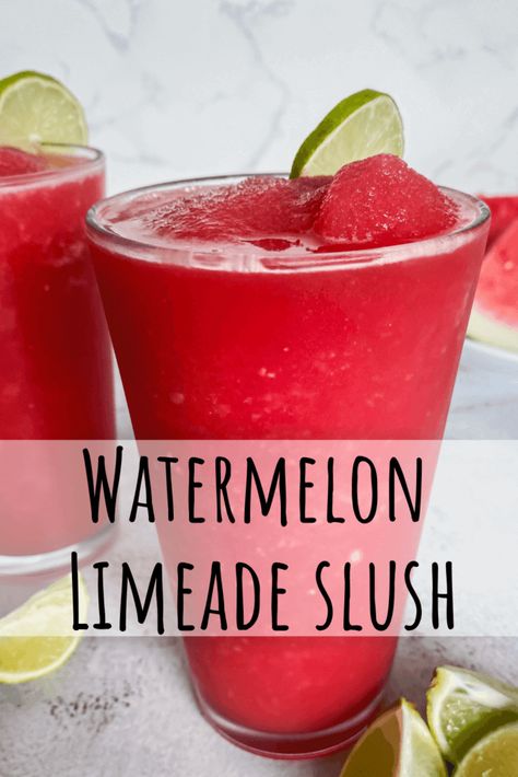 Valentines Party Food Ideas, Watermelon Limeade, Lemonade Slushie, Food Ideas To Make, Watermelon Snack, Watermelon Slushie, Lemonade Slushies, Valentines Party Food, Fun Summer Drinks