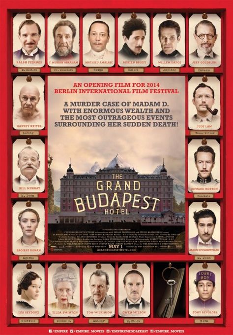 Budapest Hotel Movie, Grand Budapest Hotel Poster, Tony Revolori, Indie Movie Posters, The Grand Budapest Hotel, European Hotel, Wes Anderson Films, Adrien Brody, Stefan Zweig