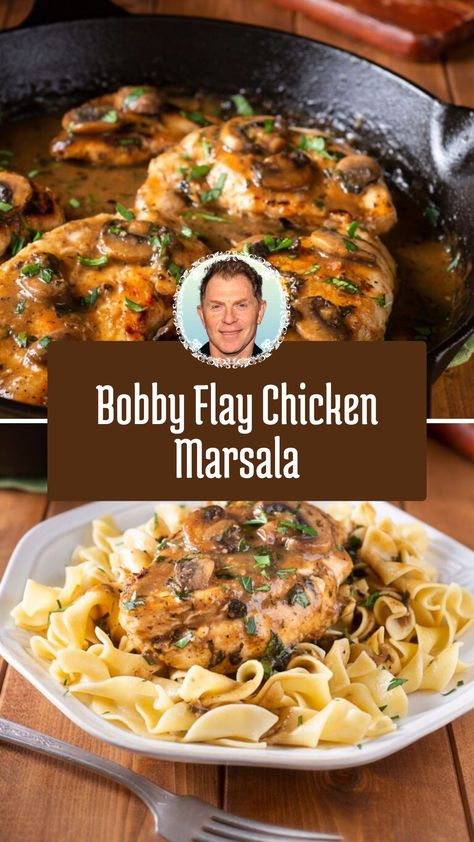 This delicious Chicken Marsala by Bobby Flay is a quick and flavorful dish perfect for any dinner. Featuring tender chicken cutlets in a rich, buttery marsala wine sauce, it’s paired with savory mushrooms and fragrant shallots. With simple ingredients and flexible prep, this restaurant-worthy recipe brings gourmet flair to your table in no time. Bobby Flay Chicken Marsala, Chicken Marsala Sauce, Chicken Marsala Recipe, Shallot Recipes, Bobby Flay Recipes, Chicken Cutlet Recipes, Marsala Chicken Recipes, Marsala Wine, How To Cook Mushrooms