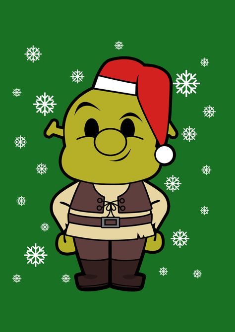 Wear this Shrek Christmas t-shirt as part of a costume or casual clothing. Christmas Clothes Drawing, Christmas Characters Dress Up, Christmas Shrek, Shrek Christmas, Xmas Doodles, Silly Christmas, Xmas Drawing, Princesa Sophia, Character Dress Up