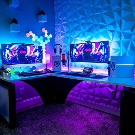 simply game equipment Gaming Laptop Setup, Games Room Inspiration, Small Game Rooms, Computer Gaming Room, Boys Bedroom Makeover, Pc Gaming Setup, Video Game Room Design, Video Game Rooms, Bedroom Setup