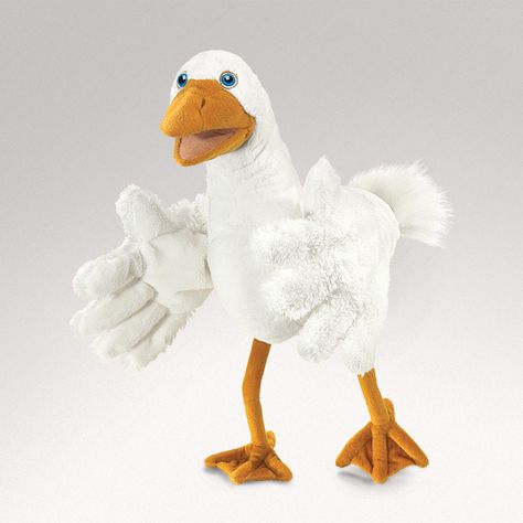 Goose Puppet Bird Puppet, Play Farm, Animal Hand Puppets, Toy Barn, Puppet Toys, Big Blue Eyes, Puppet Theater, Farm Toys, Hand Puppet