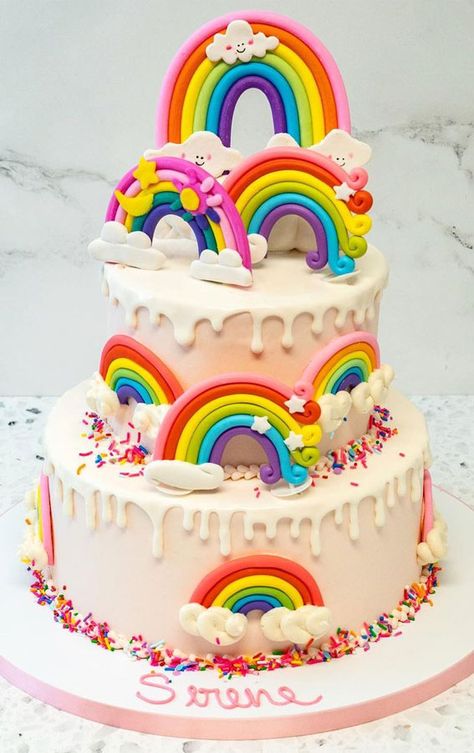 rainbow cake, rainbow layer cake, rainbow cake birthday, rainbow cake design, rainbow cake decorations Rainbow Cake Designs Birthday, Rainbow Colour Cake, 3 Layer Cake Design, Rainbow Decorated Cake, Rainbow Birthday Cake Ideas, 3 Layer Birthday Cake, Rainbow Cake Designs, Rainbow Birthday Party Cake, Rainbow Cake Decorations