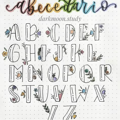 Bujo Hand Lettering, Journaling Fonts Alphabet, Scrapbook Fonts Handwritten, Lettering Doodle Design Ideas, Different Lettering Styles Alphabet Easy, Decorated Letters Drawing, Pretty Calligraphy Alphabet, Font Design Alphabet Style, Pretty Letters Alphabet