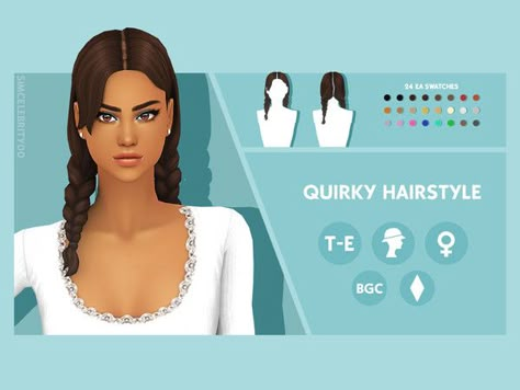 Simcelebrity00 Hair, Sims 4 Skills, Quirky Hair, Pelo Sims, Tumblr Sims 4, Sims Games, Sims 4 Mm, Sims4 Clothes, Sims 4 Cc Packs