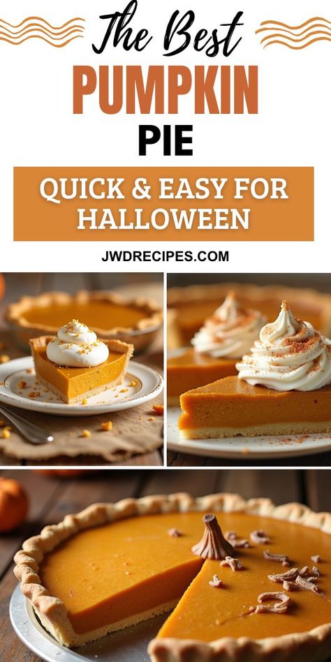 Discover how to make the best pumpkin pie recipe that is perfect for your Halloween party. This recipe is not only simple & quick but also delicious and will impress your guests! Perfect for any spooky occasion.
#PumpkinPie #HalloweenDesserts #EasyRecipes Pumkin Pie Recipe, Pumpkins Pie, The Best Pumpkin Pie Recipe, Chocolate Blondies Recipe, The Best Pumpkin Pie, Best Pumpkin Pie Recipe, Thanksgiving Tables, Pumpkin Pie Recipe Easy, Dessert Pie Recipes