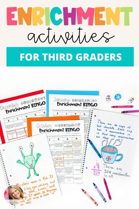 Enrichment Activities for 3rd Graders - The Friendly Teacher 2nd Grade Enrichment Projects, Student Enrichment Activities, Third Grade Enrichment Activities, 3rd Grade Fun Friday Activities, Reading Enrichment 2nd Grade, 3rd Grade Enrichment Activities, 3rd Grade Activities Creative, Reading Enrichment Activities 3rd Grade, Fun Reading Activities For 3rd Grade