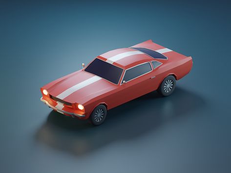 3d Car Modeling, Low Poly Character Design, Cartoon Vehicles, Low Poly Car, Pixel Car, Interior Design Portfolio Layout, Car Modeling, Low Poly Character, 1965 Ford Mustang