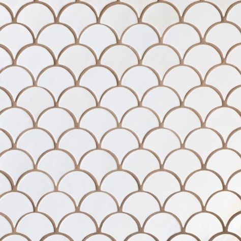 Moroccan Fish Scales - Special Order; many colors; shower niche accent. Any other place for accent in bathroom? Moroccan Fish, Scallop Tiles, Scale Tile, Mermaid Tile, Moroccan Fish Scale Tile, Moroccan Fish Scale, Fish Tiles, Mercury Mosaics, Fish Scale Tile