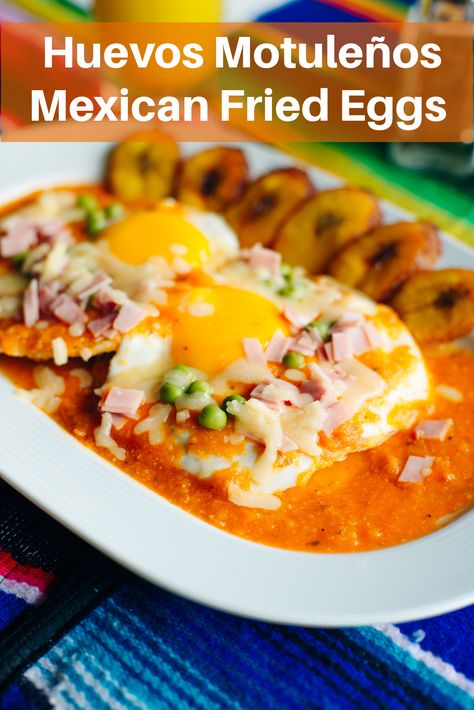 Mexican Egg Dishes, Dominican Cuisine, Eggs In Tomato Sauce, Mexican Keto, Breakfast Tostadas, Mexican Fries, Mexican Eggs, Fried Plantain, Egg Head