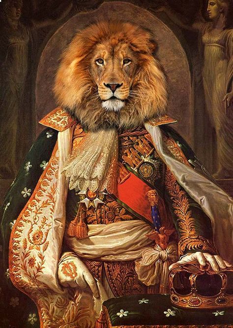 Royal Animals, Animal Portraits Art, Arte Fantasy, Arte Animal, Animal Heads, Portraits From Photos, World Of Color, Bird Art, Fantasy Creatures