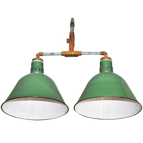 double pendant hanging light - Yahoo Image Search results Double Pendant Light, Industrial Light Fixture, Industrial Farmhouse Decor, Metal Ceiling Lighting, Industrial Light, Pipe Lighting, Industrial Livingroom, Interior Decorating Styles, Industrial Light Fixtures