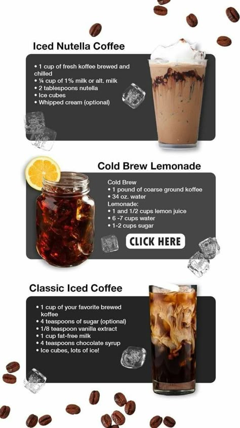 Resep Starbuck, Makanan Rendah Kalori, Iced Drinks Recipes, Resep Smoothie, Cold Coffee Recipes, Homemade Cookbook, Food Infographic, Recipes Snacks, Refreshing Drinks Recipes