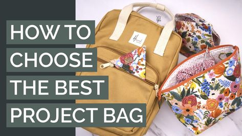 How to Choose a Project Bag for Knitting & Crochet - Project Bag Buyer's Guide - Yay For Yarn Travel Crochet Bag, Diy Project Bags For Knitting, Diy Project Bag, Project Bags For Knitting, Yarn Project Bag, Crochet Project Bag, Travel Knitting, Project Organization, Project Bags