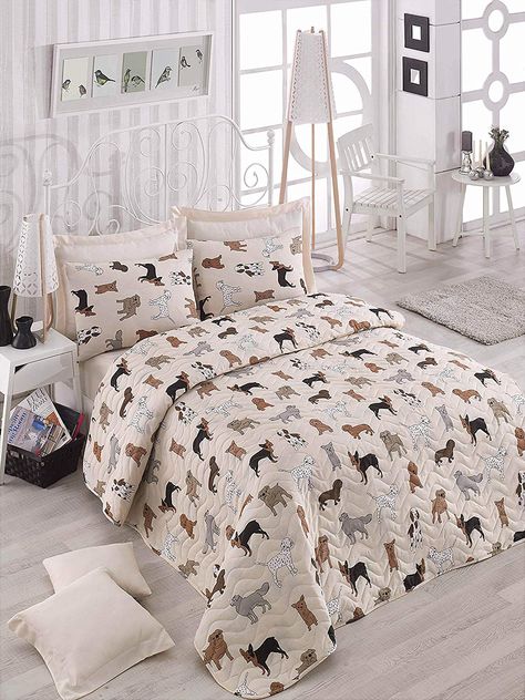 AmazonSmile: Animals Dogs Bedding, Full/Queen Size Bedspread/Coverlet Set, Dogs Themed Girls Boys Bedding, 3 PCS,: Home & Kitchen Queen Size Bedspread, Animals Dogs, Boys Bedding, Bedspread Set, Bed Sets, Coverlet Set, Cotton Sheet Sets, Dog Themed, Bedroom Themes