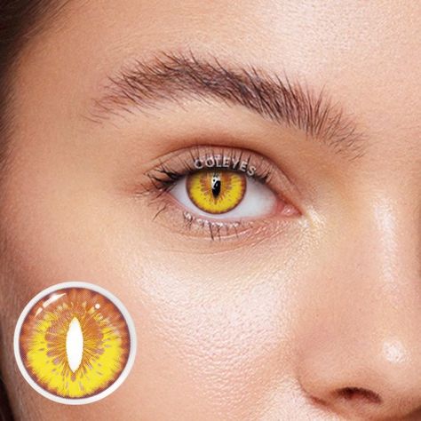 🎃 Cosplay Colored Contacts 🎃 Gold Contacts Lenses, Yellow Eye Contacts, Vampires Costume, Yellow Contacts, Cosplay Lenses, Gold Contacts, Best Colored Contacts, Costume Contact Lenses, Colored Eye Contacts