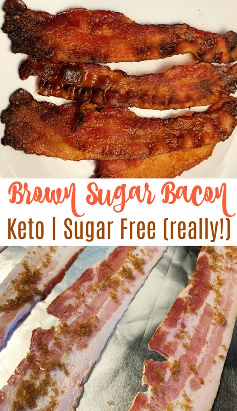 Brown Sugar Bacon that is Keto / Sugar Free ?? What?? Candied bacon / Low Carb / This brand of brown sugar works perfectly for Keto recipes - a perfect substitution! Keto Bacon, Brown Sugar Bacon, Keto Candy, Bacon Appetizers, Bacon Recipe, Candied Bacon, Ketogenic Diet Meal Plan, Ketogenic Diet Plan, Carb Snacks