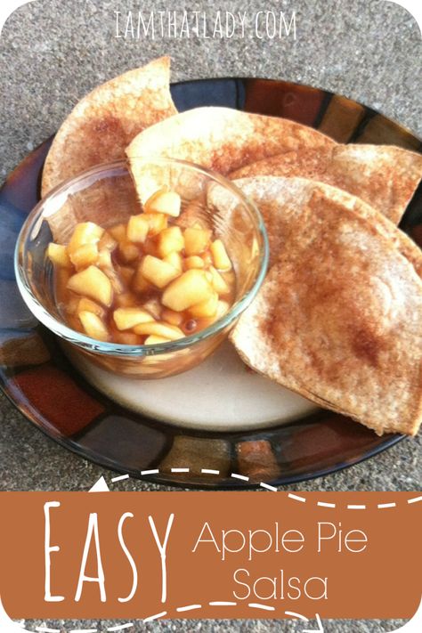 Here is a great recipe for Apple Salsa, it is super simple to make and it can also be used as an apple pie filling! Apple Salsa Recipe, Cinnamon Sugar Chips, Apple Salsa, Fruit Salsa Recipe, Cinnamon Sugar Tortillas, Salsa Recipes, Easy Apple Pie, Dump Meals, Cinnamon Chips