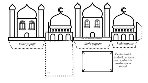 Mosque Template Free Printable, Masjid Craft, Mosque Printable, Ramadan Lantern Template, Muslim Kids Crafts, Eid Activities, Decoraciones Ramadan, Printable Paper Patterns, Ramadan Kids